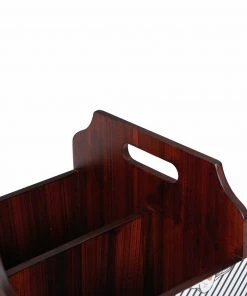 The-Golden-Triangle-India Tableware Modern Geometric Floral Wooden Magazine Rack