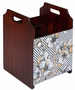 The-Golden-Triangle-India Tableware Modern Geometric Floral Wooden Magazine Rack