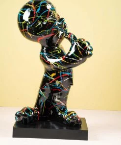 The-Golden-Triangle-India Moro - Child Figurine With Thumbs Up - Black