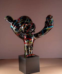 The-Golden-Triangle-India Moro - Child Figurine With Double Thumbs Up - Black