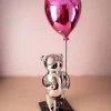 The-Golden-Triangle-India Mert - Metallic Teddy Bear With Balloon - Pink