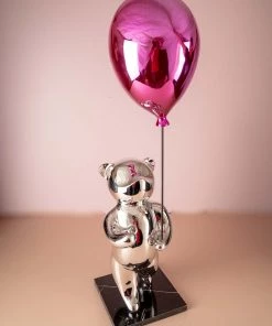 The-Golden-Triangle-India Mert - Metallic Teddy Bear With Balloon - Pink