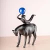 The-Golden-Triangle-India Sale Equos - Black Horse Head Down & Gymnast With Blue Ball - Black
