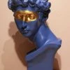 The-Golden-Triangle-India Sale Opus - Roman Blue Head Sculpture With Gold Eye Patch