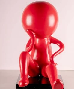 The-Golden-Triangle-India Lean - Thinking Figurine - Red Artefacts