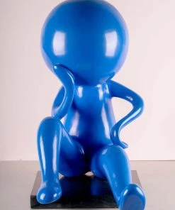 The-Golden-Triangle-India Lean - Thinking Figurine - Blue Artefacts