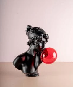 The-Golden-Triangle-India Blair - Roman Bust Sculpture With Bubblegum - Black & Red Sale