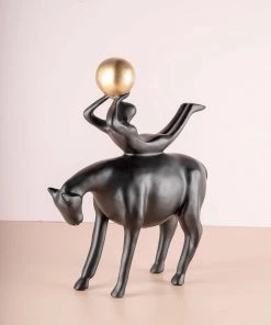 The-Golden-Triangle-India Equos - Black Horse Head Down & Gymnast With Gold Ball Sale