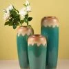 The-Golden-Triangle-India Daphne Ceramic Floor Vase - Teal