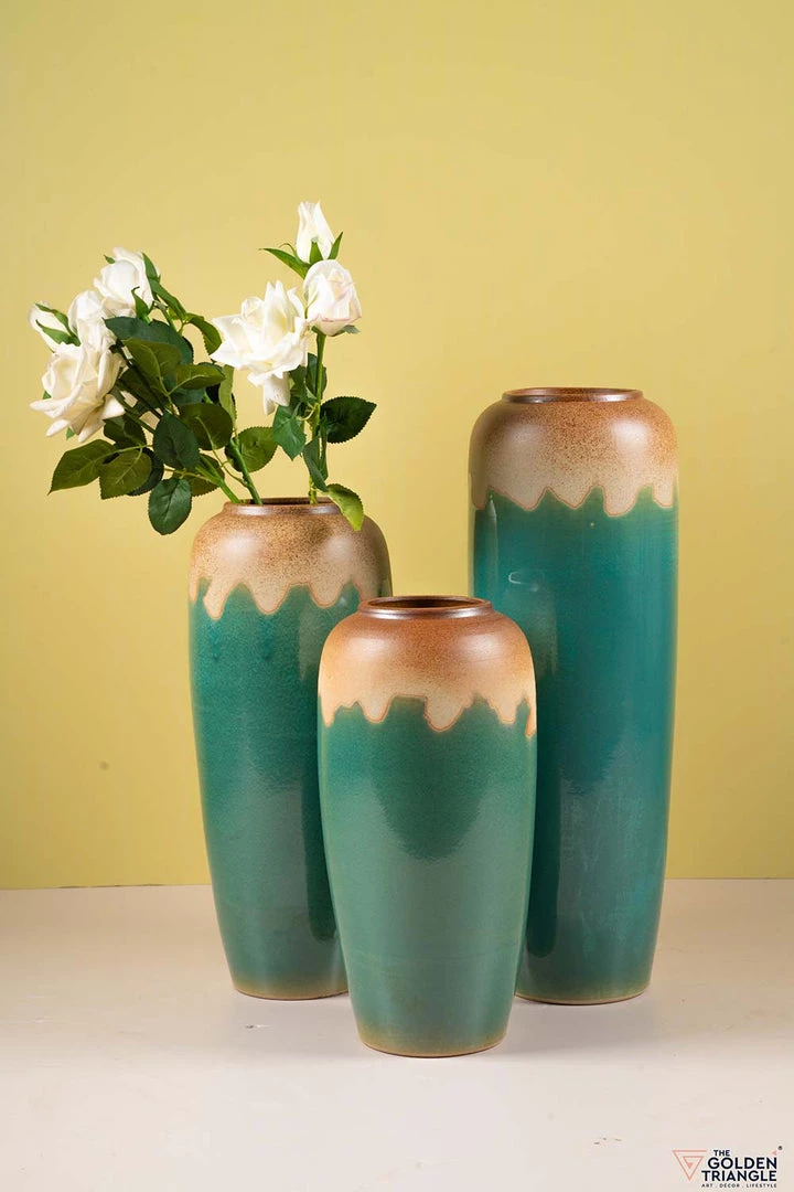 The-Golden-Triangle-India Daphne Ceramic Floor Vase - Teal 3 The-Golden-Triangle-India Daphne Ceramic Floor Vase - Teal