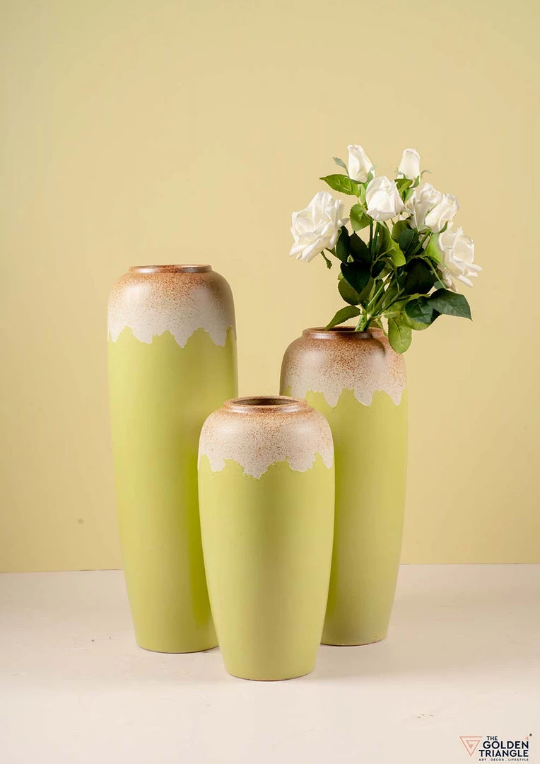 The-Golden-Triangle-India Vases Daphne Ceramic Floor Vase - Lime Green 3 The-Golden-Triangle-India Vases Daphne Ceramic Floor Vase - Lime Green