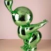 The-Golden-Triangle-India Chub - Chubby Man Posing Metallic Figurine - Green Artefacts