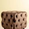 The-Golden-Triangle-India Furniture Destan Chesterfield Ottoman - Ginger Brown