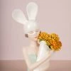 The Golden Triangle India Sophia | Bunny Ears Girl With Bouquet - Green