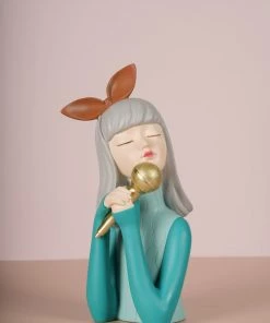 The Golden Triangle India Sale Emily | Figurine With A Mic - Aqua
