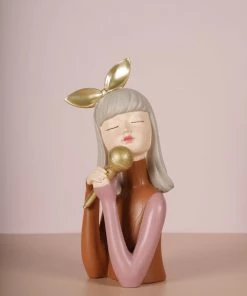 The Golden Triangle India Sale Emily | Figurine With A Mic - Brown