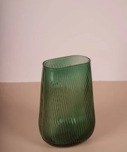 The Golden Triangle India Juniper Fluted Glass Vase Vases
