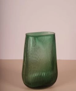 The Golden Triangle India Juniper Fluted Glass Vase Vases