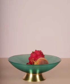 The-Golden-Triangle-India Vases Cian | Glass Fruit Bowl - Green