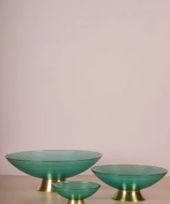 The-Golden-Triangle-India Vases Cian | Glass Fruit Bowl - Green