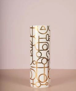 The Golden Triangle India Glitz Gold Monochrome Ceramic Vase