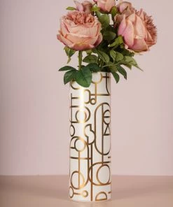 The Golden Triangle India Glitz Gold Monochrome Ceramic Vase