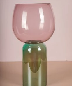 The Golden Triangle India Bentley Two Way Glass Vase - Green And Pink Vases