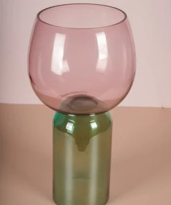 The Golden Triangle India Bentley Two Way Glass Vase - Green And Pink Vases
