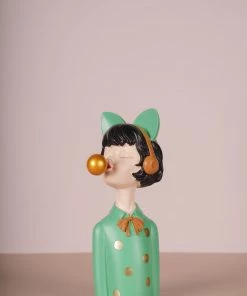 The-Golden-Triangle-India Ava | Polka Dot Bubble Gum With Headphone - Aqua Sale