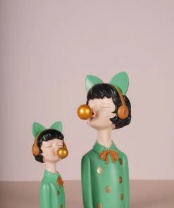 The-Golden-Triangle-India Ava | Polka Dot Bubble Gum With Headphone - Aqua Sale