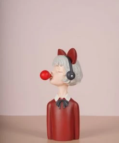 The-Golden-Triangle-India Sale Ava | Bubble Gum Figurine With Headphone - Red