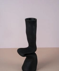 The Golden Triangle India Scuptural Vase - Black Monochrome Collection