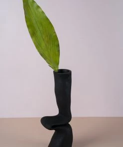 The Golden Triangle India Scuptural Vase - Black Monochrome Collection