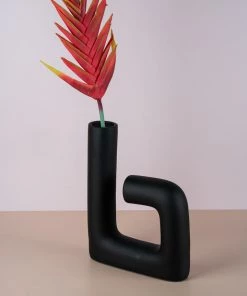 The Golden Triangle India Tube Vase - Black Monochrome Collection