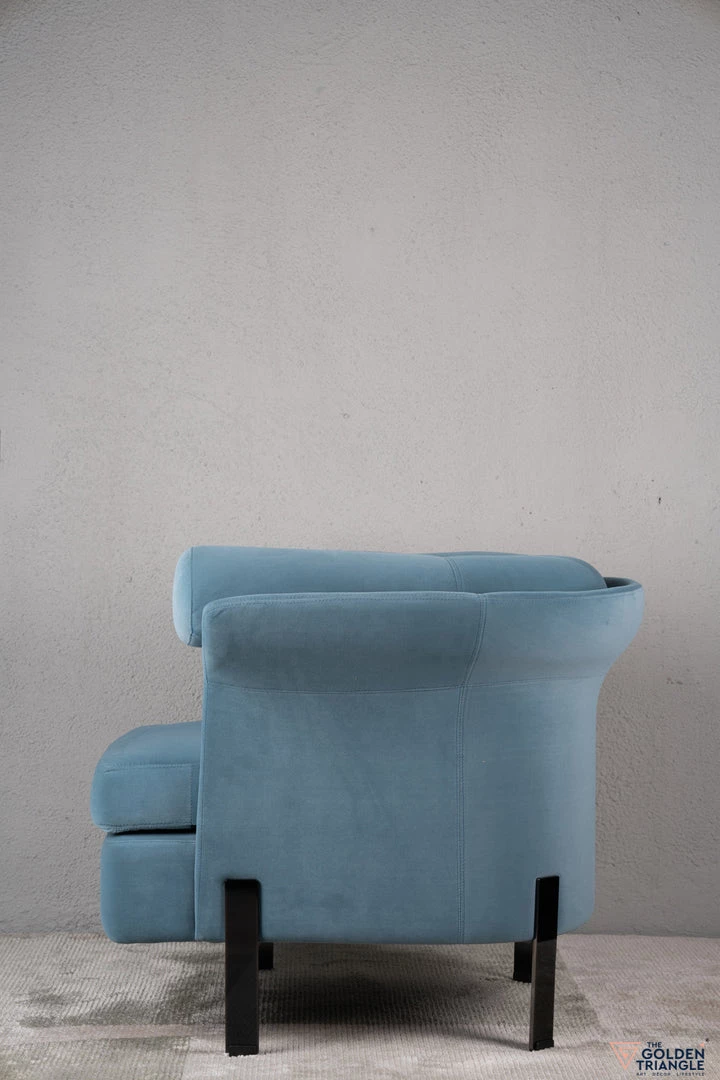 The Golden Triangle India Dax Lounge Chair - Blue 6 The Golden Triangle India Dax Lounge Chair - Blue