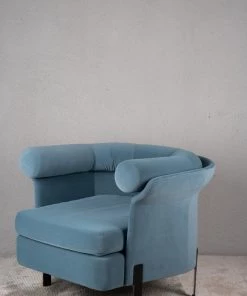 The Golden Triangle India Dax Lounge Chair - Blue