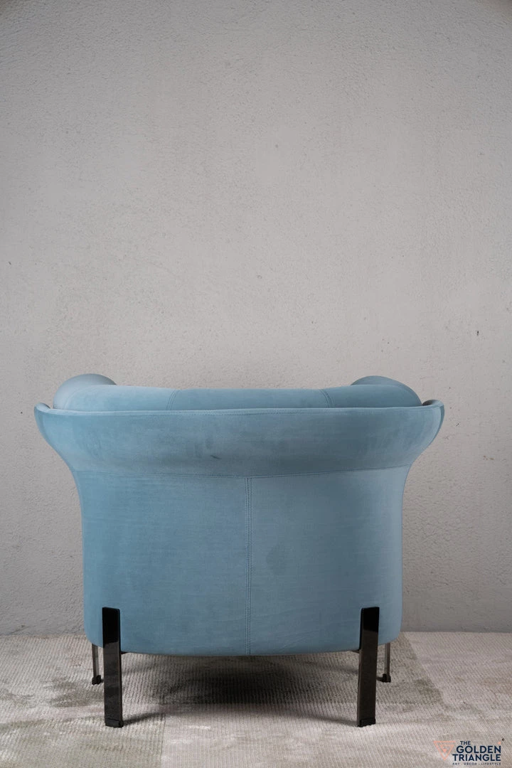 The Golden Triangle India Dax Lounge Chair - Blue 5 The Golden Triangle India Dax Lounge Chair - Blue