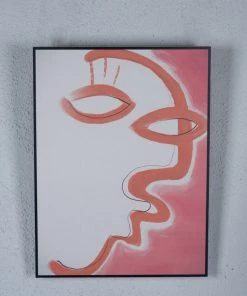 The Golden Triangle India Picasso Face Line Art - Pink