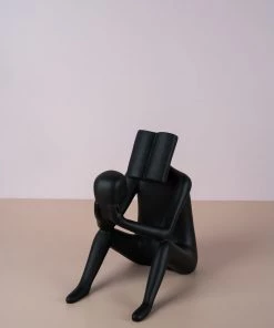 The-Golden-Triangle-India Artefacts Man Reading A Book - Black