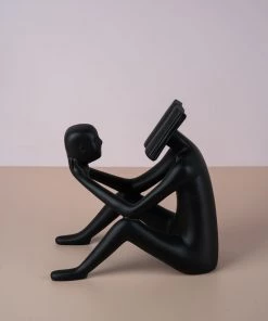 The-Golden-Triangle-India Artefacts Man Reading A Book - Black