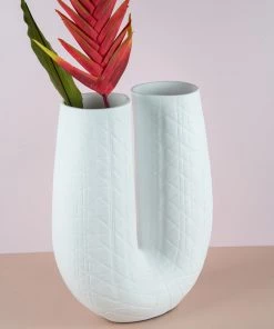 The Golden Triangle India Monochrome Collection U Vase - White