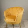 The-Golden-Triangle-India Furniture Eliza Shell Accent Chair - Yellow