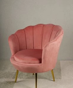 The-Golden-Triangle-India Eliza Shell Accent Chair - Blush Pink