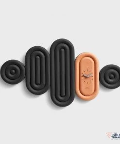 The Golden Triangle India Ciel Wall Clock - Black & Orange