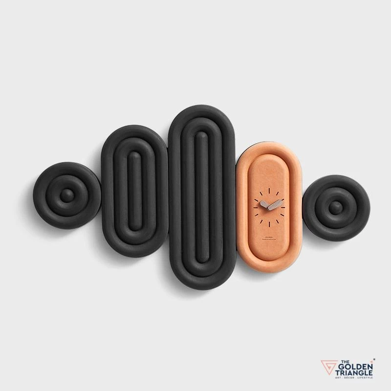 The Golden Triangle India Ciel Wall Clock - Black & Orange 3 The Golden Triangle India Ciel Wall Clock - Black & Orange