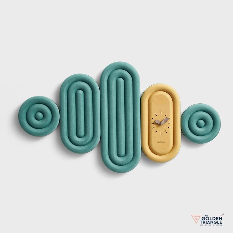 The Golden Triangle India Ciel Wall Clock - Green & Yellow 3 The Golden Triangle India Ciel Wall Clock - Green & Yellow