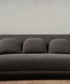 The Golden Triangle India Furniture Kenneth Three Seater Sofa - Grey