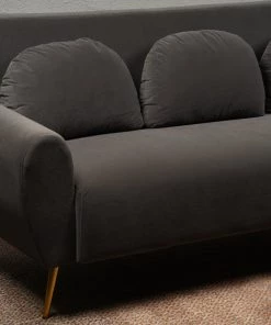 The Golden Triangle India Furniture Kenneth Three Seater Sofa - Grey