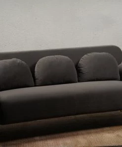 The Golden Triangle India Furniture Kenneth Three Seater Sofa - Grey