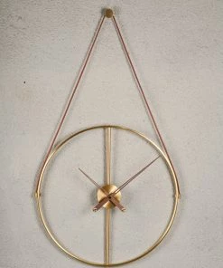 The Golden Triangle India Chronos Wall Clock - Leather Belt
